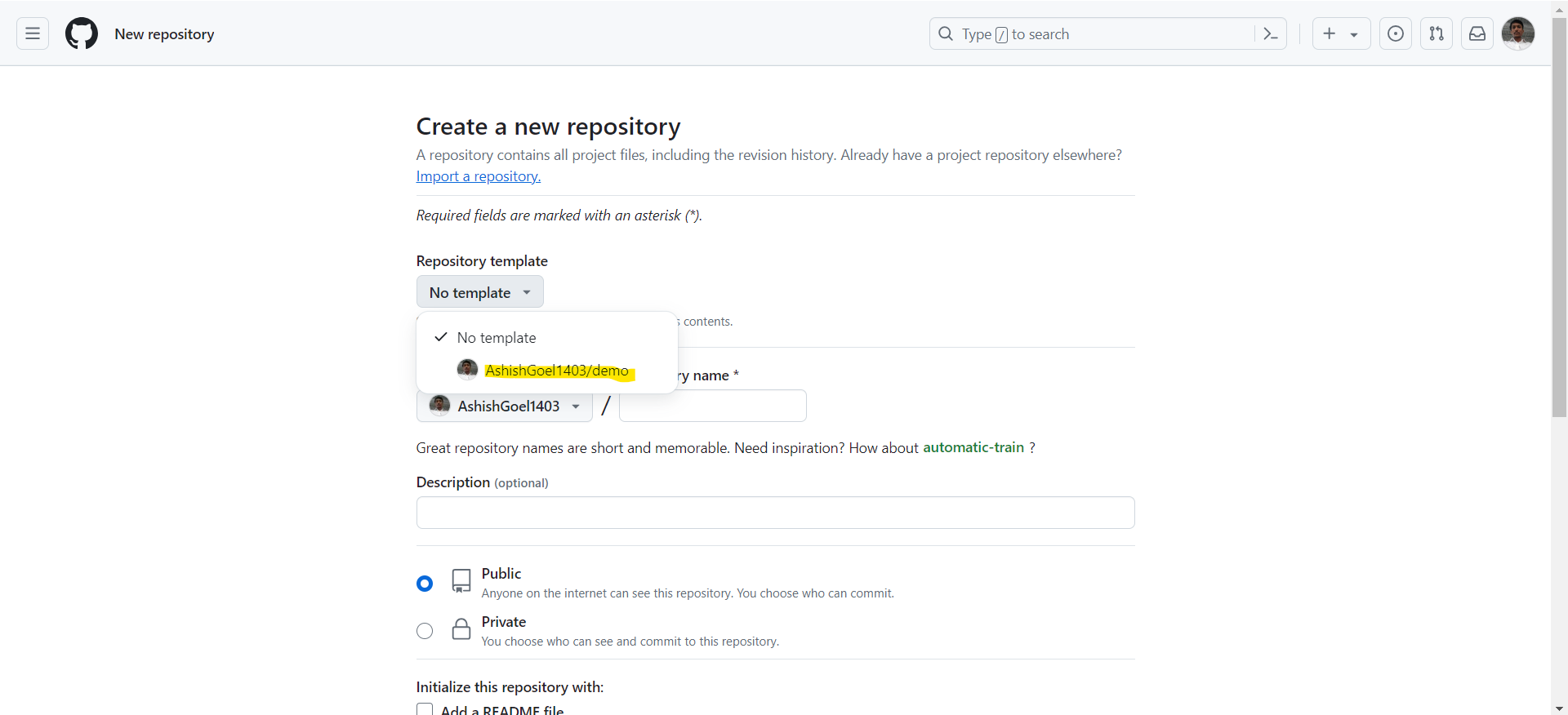 Create a new repository in GitHub Create a new repository in GitHub